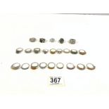 TWENTY - THREE ASSORTED SILVER DRESS RINGS