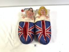 CHARLES AND DIANA SPITTING IMAGE SLIPPERS