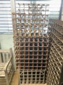 QUANTITY OF MIXED SIZE WINE RACKS MADE OF METAL AND WOOD