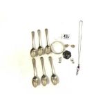 SET OF SIX HALLMARKED SILVER TEASPOONS, LONDON 1901, MAKER WILLIAM HATTON & SONS LTD, 169 GRAMS, A