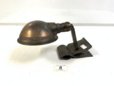 VINTAGE ADJUSTO-LITE USA - CLIP ON LAMP BY FARBERWARE PRODUCT, OXIDISED METAL PATENT 1919