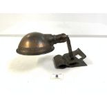 VINTAGE ADJUSTO-LITE USA - CLIP ON LAMP BY FARBERWARE PRODUCT, OXIDISED METAL PATENT 1919