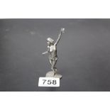 Danish small semi nude figure of girl in Pewter