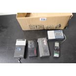 Box of Dictaphones etc