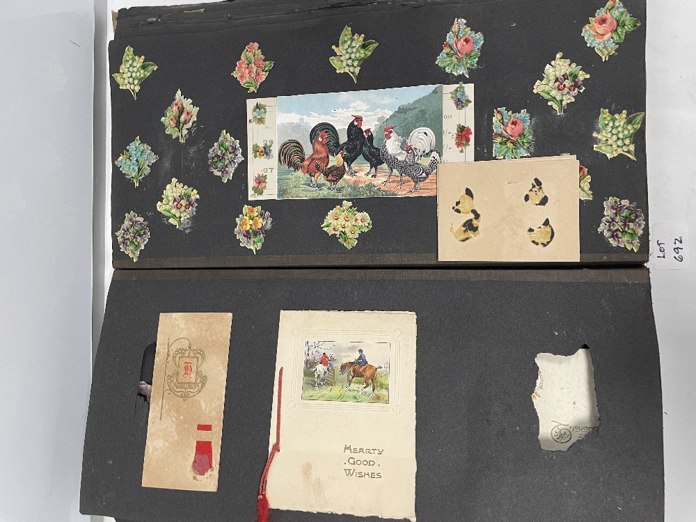 ALBUM OF EARLY POSTCARDS AND CUT OUTS, SUNLIGHT SOAP, GOOD WISHES, XMAS CARDS AND MORE - Image 13 of 13