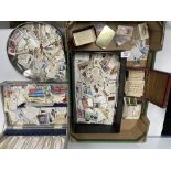 MIXED BOX OF LOOSE CIGARETTE CARDS/TEA CARDS AND MORE