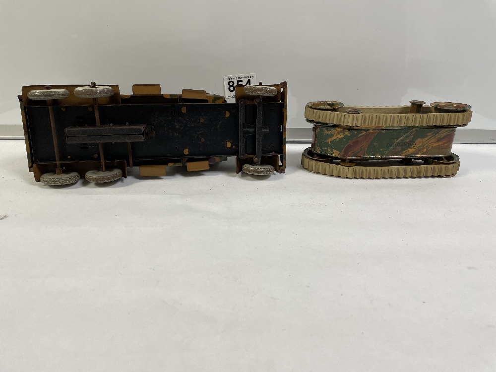 TWO VINTAGE TIN-PLATE TOYS BY MARKLIN OF GERMAN TANK AND TRUCK - Image 3 of 3