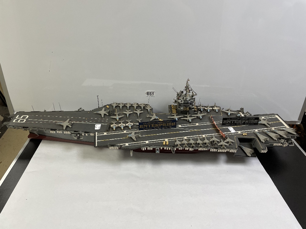 LARGE SCALE MODEL OF US AIRCRAFT CARRIER ENTERPRISE REMOTE CONTROL, 100CMS - Image 3 of 5