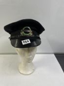 LONDON TRANSPORT COUNTRY BUSES AND COACHES CAP, WITH A SENIOR INSPECTORS SILVER, HALLMARKED BADGE