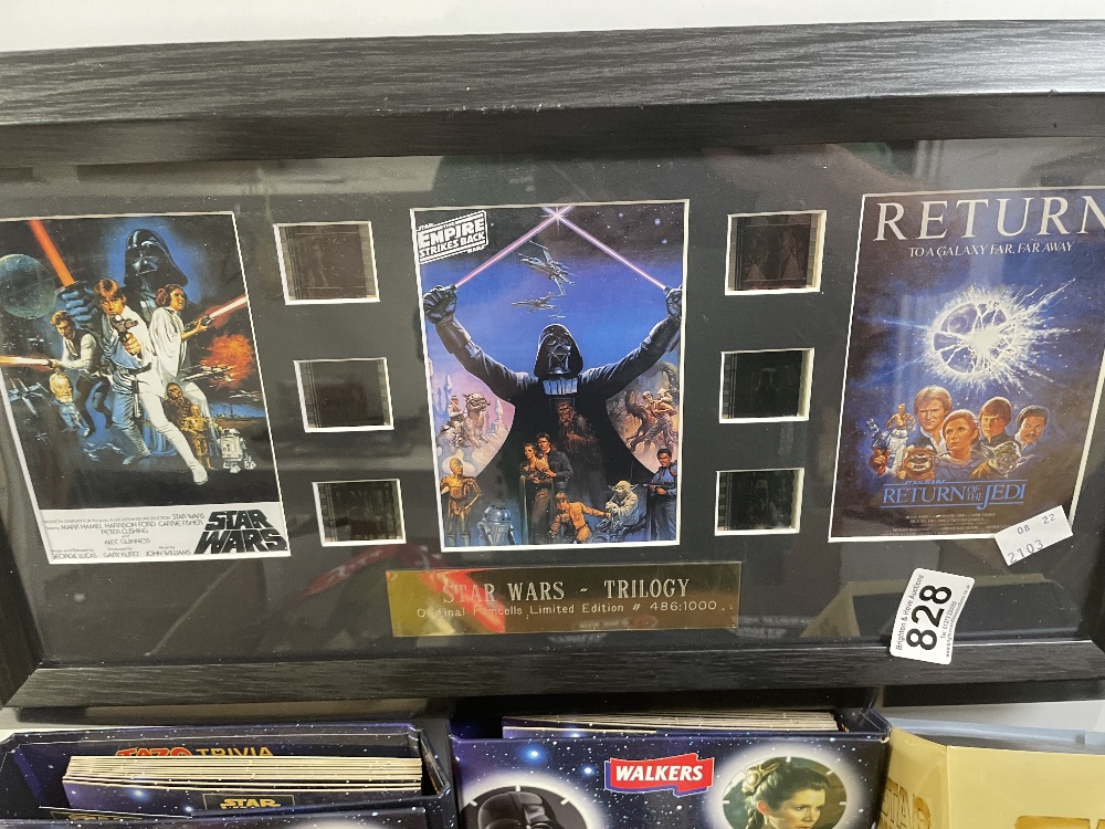 STAR WARS, TWO COLLECTORS PACKS, FRAMED TRILOGY FILM (486/100), VIDEOS AND FIGURES - Image 5 of 6