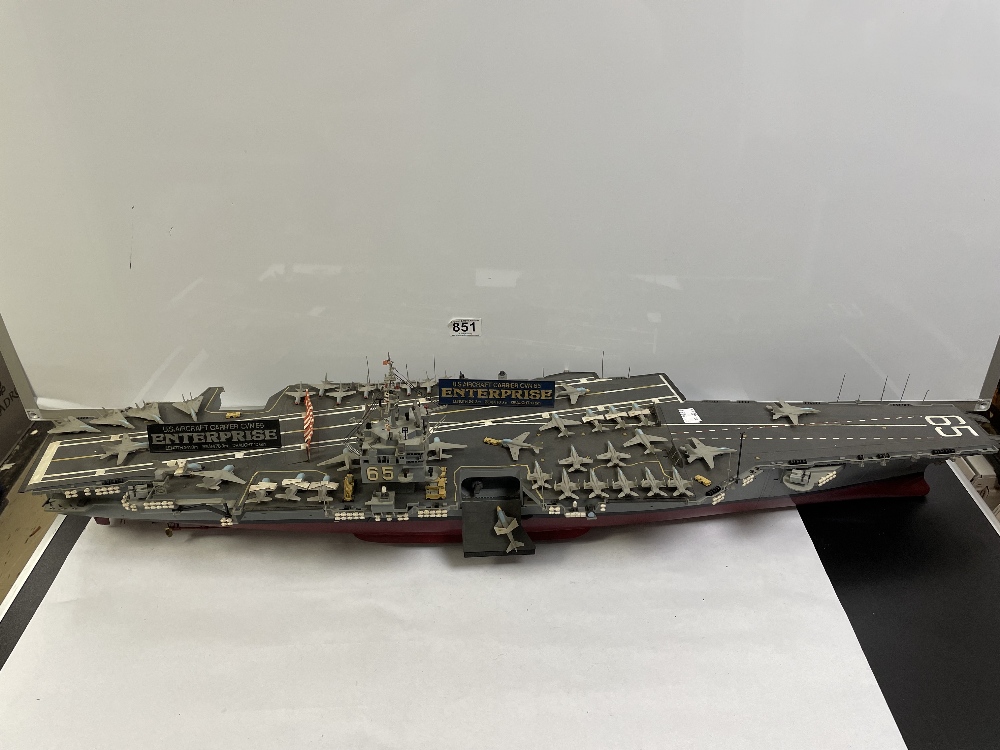 LARGE SCALE MODEL OF US AIRCRAFT CARRIER ENTERPRISE REMOTE CONTROL, 100CMS