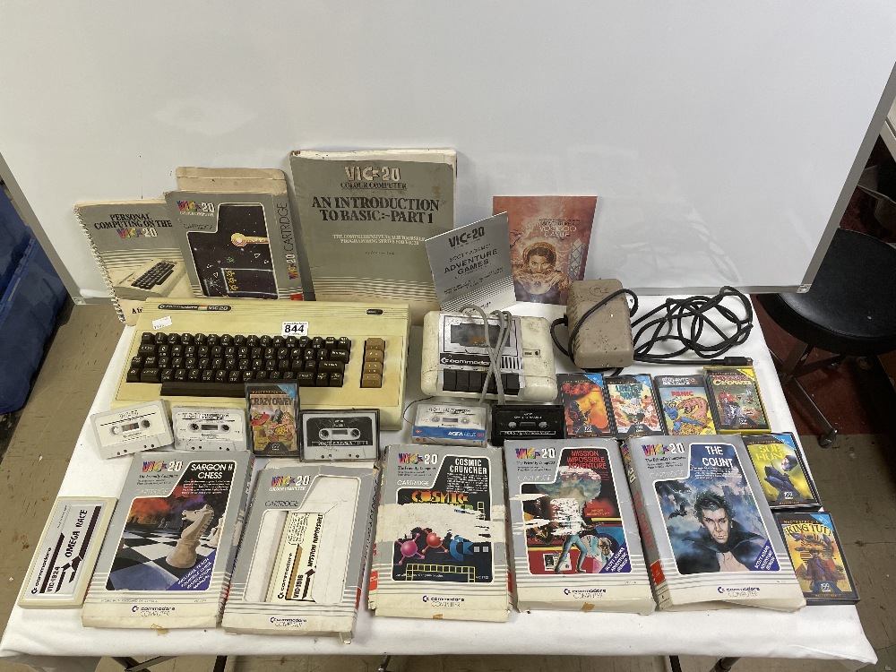 COMMODORE VIC 20 WITH GAMES AND ACCESSORIES