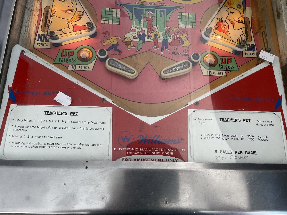 1960'S TEACHERS PET BY WILLIAMS PINBALL MACHINE, WORKING ORDER (VIDEO AVAILABLE) - Image 4 of 6