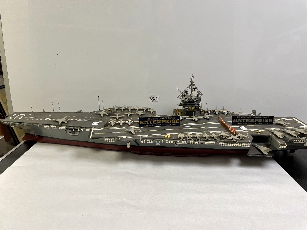 LARGE SCALE MODEL OF US AIRCRAFT CARRIER ENTERPRISE REMOTE CONTROL, 100CMS - Image 4 of 5