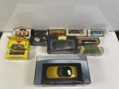 BOXED DIE-CAST VEHICLES, SUN STAR, MAISTO, CORGI, DINKY, AND MORE