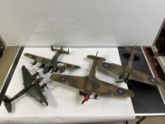 QUANTITY OF MODEL AIRCRAFT FROM WW2 PERIOD, INCLUDES THE SPITFIRE, LARGEST WINGSPAN 52CMS