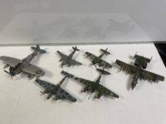 SIX MODEL MILITARY AIRCRAFT, THE LARGEST WINGSPAN, 28CMS