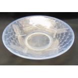 Barolac 1930s Dragonfly opalescent circular glass bowl, 28.5cm (d)