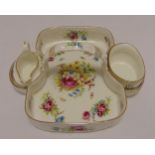 Hammersley porcelain strawberry set of shaped rectangular form decorated with floral sprays with
