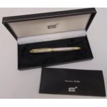 Mont Blanc Meisterstuck silver plated fountain pen with 14ct gold nib in original packaging