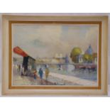 Albert Renuert framed oil on canvas of a Parisienne scene, signed to the bottom, 50.5 x 71cm