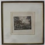 Four framed and glazed Hogarth monochromatic engravings to include The Election plates 1, 3 and 4