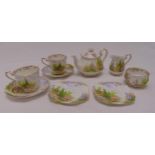 Royal Albert Crown China Kentish crockery tea for two to include a teapot, milk jug, sugar bowl,