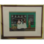 Jan Balet framed and glazed limited edition polychromatic print Epicerie Parisienne 167/300,