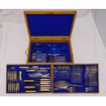 Mappin and Webb part canteen of silver plated flatware to include fish eaters, basting spoons and