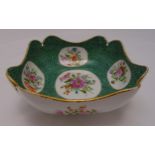 Meissen mid 18th century shaped rectangular fruit bowl, pre academic era decorated with flowers,