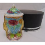 Rosenthal vase and cover by Ernst Fuchs decorated with flowers and leaves in original packaging,