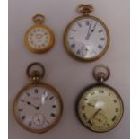 Four pocket watches to include Waltham, Record and Savoy
