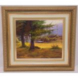 Ugarte framed oil on canvas of an autumn landscape, signed bottom right, 45.5 x 54.5cm