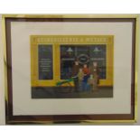 Jan Balet framed and glazed limited edition polychromatic print Quincallerie a Metaux 155/30, signed