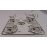 A Ginori tea for two set to include teapot, sugar bowl, cups, saucers on matching tray