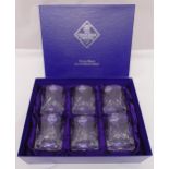 Edinburgh crystal cased set of cut glass whisky tumblers in original packaging
