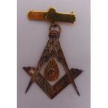 15ct gold Masonic jewel, approx total weight 14.5g