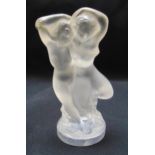 Lalique crystal Le Faune figurine of nude lovers, signed to the base, 13cm (h)