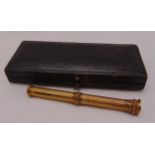 Samson Morden Victorian engine turned retractable fountain pen with carved seal to the terminal,