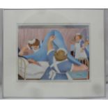 Beryl Cook framed and glazed lithograph titled Angels with blind stamp signed bottom right, 30.5 x