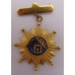 9ct gold Masonic jewel, approx total weight 23.9g