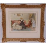 George Goodwin Kilburne framed and glazed watercolour titled Hush, signed bottom right, 24.5 x 35cm