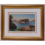 A 19th century framed and glazed oil on panel of Isla de Roceda, Gulf of Naples, 12.5 x 18.5cm