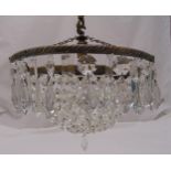 A crystal drop chandelier with circular metal frame, 31cm (dia)