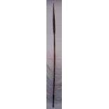 A late 19th century West African spear, 225cm (h)
