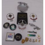 A quantity of Jaguar drivers club memorabilia to include cufflinks and badges (18)