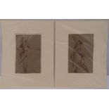 Mary Krishna (nee Mary Oldfield 1908-1968) a pair of charcoal sketches of ballet dancers, details to