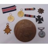 A quantity of WWI medals to include two Great War for Civilisation, 1914 star, a death plaque and