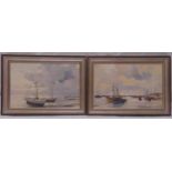 Gordon Hales a pair of framed oil paintings on board titled Clouds Coming Ashore and End of the