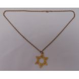 A 9ct gold Star of David on a 9ct gold chain, approx total weight 27.4g